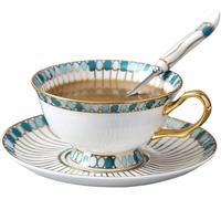 DONGLING Set di tazzine da caffè Set di tazze da caffè di lusso squisito di fascia alta Bone China Coffee Home Afternoon Tea Cup Flower Tea Cup Tazze da tè