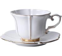 DONGLING Tazza da caffè, tazza da tè Tazze e piattini in ceramica Set eleganti set da tè e caffè in stile europeo Tazze da caffè fantasia con cucchiaini da tè