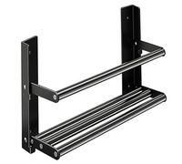 DongMaple Scarpiera a 2 Ripiani, Organizer per Scarpe in Metallo da Appendere, Scarpiera da Parete, Scaffale Pieghevole Salvaspazio da Parete per Camper e Ingresso, Nero