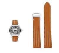 dongriuk Cinturino Per Orologio Con Interfaccia A Sgancio Rapido Per Cartier Roadster Series W6206018 Con Cinturino Con Fibbia Pieghevole(Khaki-silver-A,19mm-width)