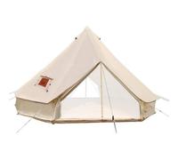 DONGSHUAI Tenda A Campana Impermeabile con 2 Porte E Telo di Fondo con Cerniera, Tenda da Glamping di Lusso per Famiglie, Traspirante, in Cotone per Tutte Le Stagioni,5M