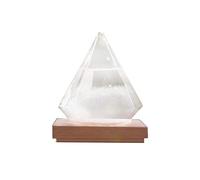 Dongzhi Storm Glass Predictor - Stazione meteo in cristallo meteo previsioni meteo, vetro tempesta, a forma di diamante decorativo barometro con base in legno per compleanno