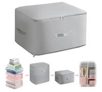 DONGZQAN Organizer autocomprimente a risparmio di spazio, borsa per coperte, custodia rimovibile per copriletto, vestiti e coperte (grigio) (L, rettangolare)