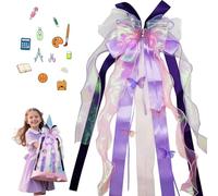 DONGZQAN Sacchetto per la scuola, con fiocco, 60 x 20 cm, per la scuola, decorazione per ragazze, con fiocco, viola chiaro, set per il fai da te (viola)