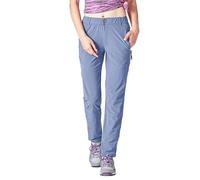 donhobo Pantaloni da trekking da donna, ad asciugatura rapida, ultra leggeri, resistenti all'usura, protezione UV, traspiranti, da trekking, funzionali, Azzurro, L