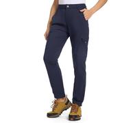 donhobo Pantaloni da trekking da donna, leggeri, traspiranti, impermeabili, ad asciugatura rapida, elasticizzati, per attività all'aria aperta, protezione UV, pantaloni funzionali con 6 tasche, Blu