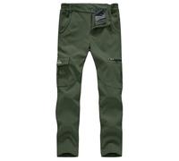 donhobo Pantaloni sportivi da donna, impermeabili, in softshell antivento, con imbottitura in pile, per autunno e inverno verde L