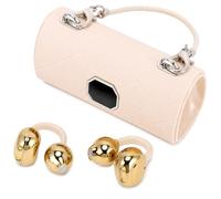 Doni Bomboniere 1 pz Auricolari a Clip Wireless Open Ear con Custodia a Borsetta Cuffie Bluetooth con Microfono e Riduzione del Rumore per Sport Palestra Corsa Ciclismo Viaggio e Lavoro (Beige)