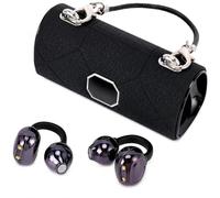 Doni Bomboniere 1 pz Auricolari a Clip Wireless Open Ear con Custodia a Borsetta Cuffie Bluetooth con Microfono e Riduzione del Rumore per Sport Palestra Corsa Ciclismo Viaggio e Lavoro (Nero)
