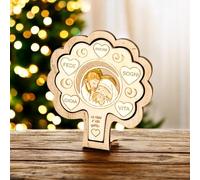 Doni Bomboniere 1 pz Icona Albero della Vita con Sacra Famiglia Regalo Natale per la Casa Utile Economico Legno Idea Regalo Amici Speciali Mamma Donna Lui Lei Economico Originali