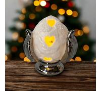 Doni Bomboniere 1 pz Pumo Ceramica Pugliese con Luce LED e Dettagli in Argento Regalo Natale per la Casa Utile Economico Legno Idea Regalo Amici Speciali Mamma Donna Lui Lei Economico Originali