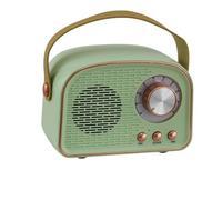 Doni Bomboniere 1 pz Speaker Bluetooth Retro Portatile Altoparlante Wireless Vintage Bluetooth 5.0 Stereo TWS USB TF Card AUX Mini Cassa Audio per Casa Viaggi Feste Regalo (Verde & Rame)