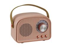 Doni Bomboniere 1 pz Speaker Bluetooth Retro Portatile Altoparlante Wireless Vintage Bluetooth 5.0 Stereo TWS USB TF Card AUX Mini Cassa Audio per Casa Viaggi Feste Regalo (Rosa & Rame)
