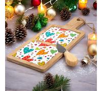 Doni Bomboniere 1 pz Tagliere o Sottopentola in Legno con Doppia Mattonella Fantasia Cuori Regalo per la Casa Utile Economico Legno Idea Regalo Amici Speciali Mamma Donna Lui Lei Economico Originali