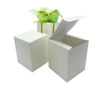 Doni Bomboniere 10 pz Scatole per bomboniere Cartone Pieghevoli Grandi Piccole confezionamento Fai da Te Occasioni Matrimonio Battesimo Comunione cresima Avorio economiche (10 x 10 x 7.5 cm - Avorio)