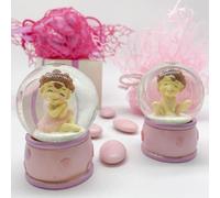 Doni Bomboniere 12 pz. Bomboniere ginnasta Femminuccia Palla di Vetro Regalo esibizione Battesimo Bimba Nascita segnaposto confettata Comunione cresima Ragazza Originali economiche Resina