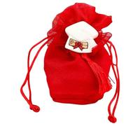 Doni Bomboniere 12 pz Sacchettini in Tessuto Rosso con Nappina Rossa Gessetto Tocco e Pergamena Celebrazione Traguardo Magistrale Triennale Gadget Fine Festa