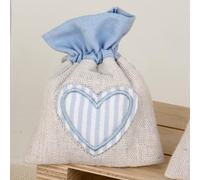 Doni Bomboniere 12pz SACCHETTINO PORTACONFETTI Cuore Celeste Bimbo Battesimo Evento Nascita CONFETTA SEGNAPOSTO Fai da Te Originale Confetti Kit Elegante Azzurro Maschio Bambino ADDOBBO Decorazione