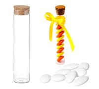 Doni Bomboniere 48 pz Bottigliette in Vetro con Tappo in Sughero h. 12 cm Portaconfetti Modello Provetta Eventi Anniversario Matrimonio Battesimo Laurea Nascita Party Regalo Gadget