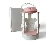 Doni Bomboniere Battesimo 1 pz Carillon con Lampada LED Primo Compleanno al Centro Un Orsetto La Base Superiore Dove Ãˆ Allocato Il Module Ha Scitta Dolci Sogni Ed Sostenuta da 3 Aste Note