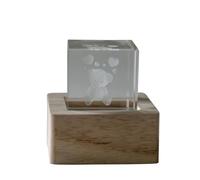 Doni Bomboniere Battesimo 1 pz Cubo Luminoso con all'Interno Primo Compleanno All'Inteno della Base in Legno Ãˆ Presente Un Modulo LED Che Illumina Il Mostrando Chiaro L'Orsetto Idee Regalo Complete