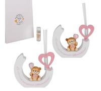 Doni Bomboniere Battesimo 1 pz Diffusore Essenza con Orsetto Primo Compleanno Palloncino tra Le Mani sulla Base C'Ãˆ La Scritta La Vita Ãˆ Un'Avventura Meravigliosa Assortito in Due Modelli Idee