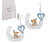 Doni Bomboniere Battesimo 1 pz Diffusore Essenza con Orsetto Primo Compleanno Palloncino tra Le Mani sulla Base C'Ãˆ La Scritta La Vita Ãˆ Un'Avventura Meravigliosa Idee Regalo Complete Originali