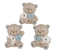 Doni Bomboniere Battesimo 1 pz Lampada LED A Forma di Compleanno Orsetto con Fiocco Celeste Assortito in Tre Modelli Cuore Luna E Stella tra Le Mani Idee Regalo Complete Originali Economiche