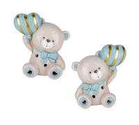 Doni Bomboniere Battesimo 1 pz Lampada LED con Orsetto Primo Compleanno Palloncino tra Le Mani E Fiocco Azzurro al Collo Idee Regalo Complete Originali Economiche