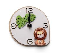 Doni Bomboniere Battesimo 1 pz Orologio Tema Giungla con Foglie Comunione E Leoncino Idee Regalo Complete Originali Economiche