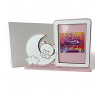 Doni Bomboniere Battesimo 1 pz Portafoto Bimba Cornice con Tenero Primo Compleanno Orsetto sulla Luna E Nuvoletta Idee Regalo Complete Originali Economiche