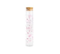 Doni Bomboniere Battesimo 48PZ Provetta Portaconfetti in Vetro con Confettata Segnaposto Gadget Fine Nascita Baby Shower Festa Bambina Bimba Femmina Biberon E Decori Rosa Tappo Sughero Idee Regalo