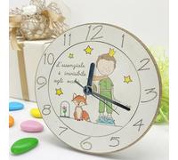 Doni Bomboniere Battesimo Orologio con Stampa del Piccolo Prima Comunione Principe La Volpe E Rosa nella Campana Scritta L'Essenziale È Invisibile agli Occhi Idee Regalo Complete Originali