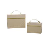 Doni Bomboniere Compleanno 1 pz Set Due Borse Avorio in Comunione Diciottesimo Cartone con Manico Idee Regalo Complete Originali Economiche