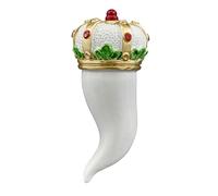 Doni Bomboniere Compleanno 12PZ Magnete Cornetto con Corona Decorata Portafortuna Corno Segnaposto Confettata Calamita 18 Anni Laurea Matrimonio Anniversario Foglie Idee Regalo Complete Originali