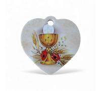 Doni Bomboniere Comunione 1 pz Applicazione Cuore con Calice Ed Ostia Idee Regalo Complete Originali Economiche