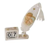 Doni Bomboniere Comunione 1 pz Calendario Perpetuo con Scritta Sacra Famiglia Cresima Calamaio E Penna Dove Viene Raffigurata La Idee Regalo Complete Originali Economiche