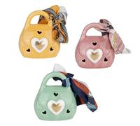 Doni Bomboniere Comunione 1 pz Lampada LED A Forma di 18 Anni Compleanno 40 30 Borsetta Traforata con Cuoricini al Centro Un Cuoricino Dettagli Dorati sul Manico Foulard Legato Idee Regalo Complete