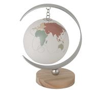 Doni Bomboniere Comunione 1 pz Lampada LED A Forma di Cresima Matrimonio Anniversario Mondo con Continenti Colorati Base in Legno E Supporo Metallo Idee Regalo Complete Originali Economiche