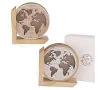 Doni Bomboniere Comunione 1 pz Lampada LED con Base E Cresima Matrimonio Anniversario Globo Continenti Idee Regalo Complete Originali Economiche