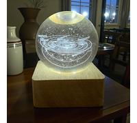 Doni Bomboniere Comunione 1 pz Lampada LED con Base Quadrata Cresima Laurea Matrimonio Anniversario E Sfera I Pianeti Grande Idee Regalo Complete Originali Economiche