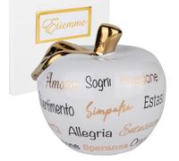 Doni Bomboniere Comunione 1 pz Mela Artistica Bianca con Parole Cresima Matrimonio Anniversario Sogni Amore Allegria Idee Regalo Complete Originali Economiche