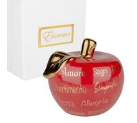 Doni Bomboniere Comunione 1 pz Mela Artistica Rossa con Parole Idee Orginali Economiche Cresima Matrimonio Anniversario Laurea Nozze Sogni Amore Allegria Regalo Complete Originali