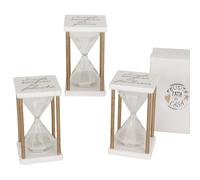 Doni Bomboniere Comunione 1 pz Particolare Clessidra con Base Quadrata Cresima Matrimonio Anniversario Scritte Assortite: Scegli Sempre La Felicità Gioia Fortuna Idee Regalo Originali