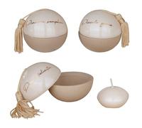 Doni Bomboniere Comunione 1 pz Portacandela Sfera Doppio Colore con Cresima Matrimonio Anniversario Nappina E Scritta Dorata Piccole Gioie Pura Felicità Piaceri Semplici Assortita Idee Regalo