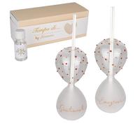 Doni Bomboniere Comunione 1 pz Profumatore Ambiente A Forma di Cresima Compleanno Matrimonio Anniversario Clessidra La Parte Inferiore Vetro Satinato Assortito in Due Parole Emozioni E Sentimenti