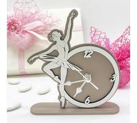 Doni Bomboniere Comunione 5PZ Orologio da Tavolo con Ballerina Danza Tempo Moderna Originale Utile Cresima Saggi Compleanno Pensionamento Economico Bambina Insegnante Ragazza Idee Regalo Complete