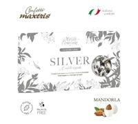 Doni Bomboniere Confezione 500gr Confetti Gusto Mandorla Ricoperti colore Argento per Matrimonio Nascita Compleanno Anniversario 25 50 Laurea Segnaposto Confettate Made in Italy