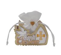 Doni Bomboniere Cresima 12 pz Scatolina per Confetti con Colomba E Mitra Simboli Sacri Sacchettino Tiranti Cuoricino Centrale Idee Regalo Complete Originali Economiche