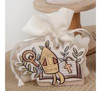 Doni Bomboniere Cresima 6PZ Scatolina Portaconfetti in Legno con Simboli Ragazzo Ragazza Maschio Femmina Bimba Sacchetto Pensierino Gadget Fine Festa Idee Regalo Complete Originali Economiche